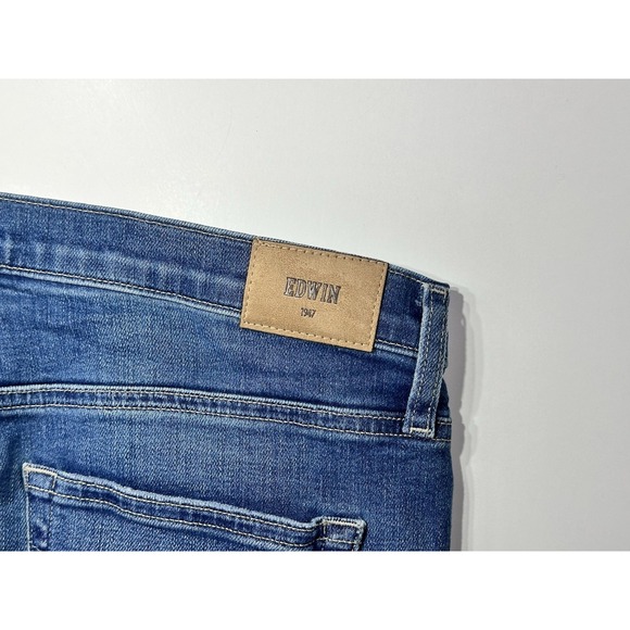 EDWIN‎ Elin Crop Straight Jeans Norway Destructed Womens Size 32 - Picture 5 of 9